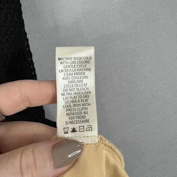 Max Studio Womens Dress Extra Small Black Crochet Midi Whimsigoth Fairy Grunge - Picture 11 of 11